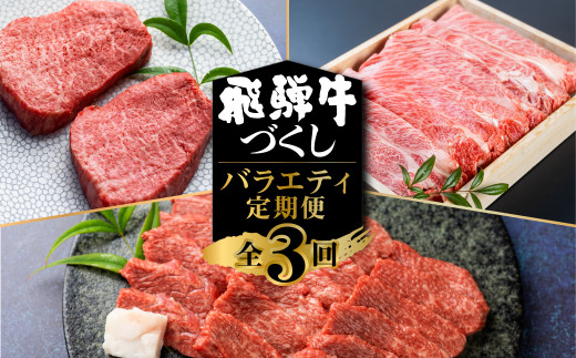 
飛騨牛 定期便 3回お届け ステーキ 焼肉 赤身 霜降り すき焼き 牛肉 肉 和牛 国産 黒毛和牛 もも 肩ロース A4 以上 冷凍 [S572]
