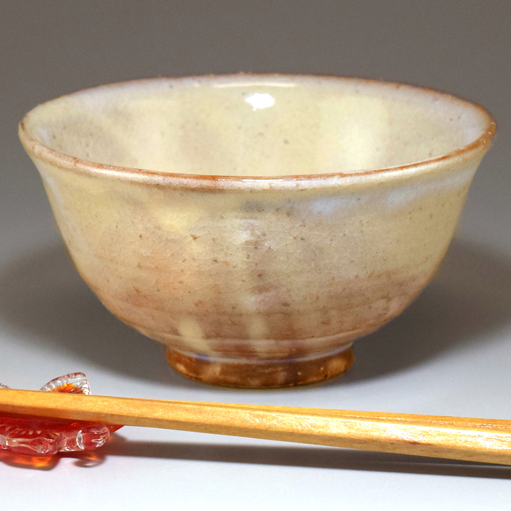 萩焼　ごはん茶碗（粉引）　｜hg000340