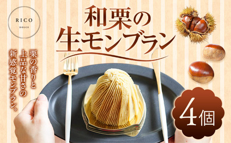 栗 ケーキ 新和栗の生モンブラン 4個入り 《60日以内に出荷予定(土日祝除く)》RICO DOLCE 熊本県 球磨郡 山江村 スイーツ お菓子 洋菓子 栗 冷凍 クリ