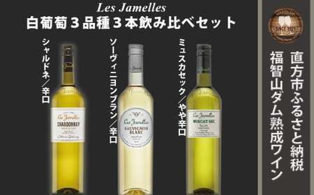 FD223 福智山ダム熟成 LAG 白葡萄3品種 飲み比べ レ・ジャメル シャルドネ ソーヴィニヨンブラン ミュスカセック 各750ml×1本 白ワイン ワイン お酒 酒