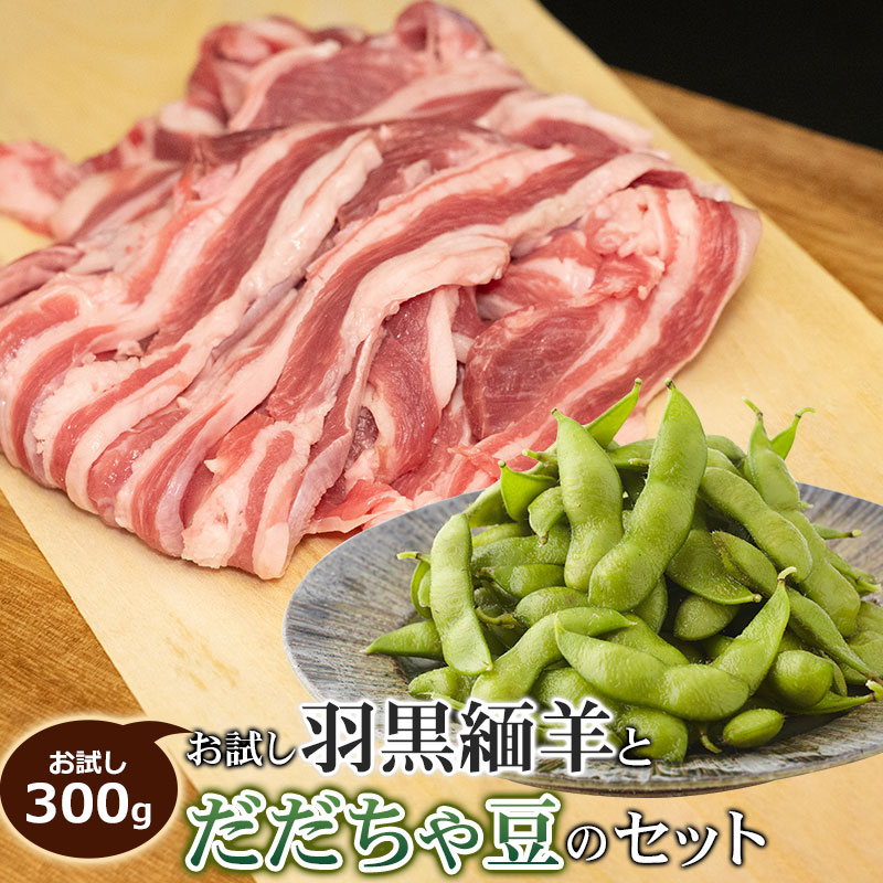 【ふるさと納税】【令和7年産先行予約】”お試し”羽黒緬羊(300g)とだだちゃ豆(約1.2kg)のセット | 肉バルYAKU禄 羊肉 枝豆 山形県 鶴岡市 返礼品 お取り寄せグルメ 詰め合わせ 楽天ふるさと 納税 えだまめ ひつじ まめ 国産 野菜 おつまみ