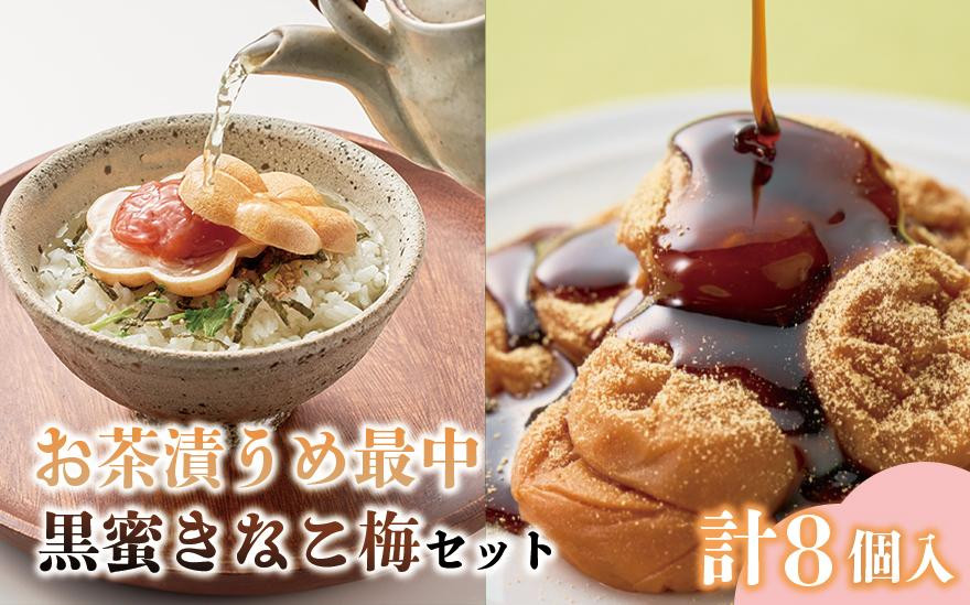 
            お茶漬け梅最中と黒みつきなこ梅の和セット 計8個入 A-004b
          