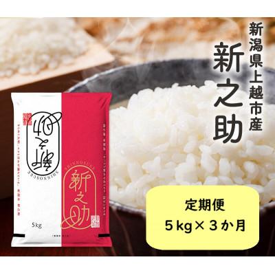 ふるさと納税 上越市 【発送月固定定期便】1月下旬より順次出荷　新潟県上越市産　新之助　白米　5kg全3回