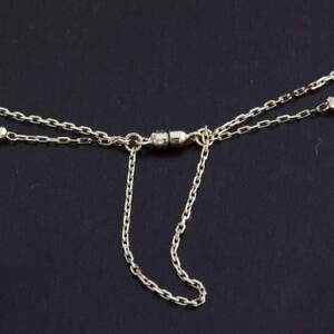 K18ダイヤモンド2連チェーンブレスレット【ダイヤ0.05ct・17cm】マグネット【配送不可地域：沖縄県】【1405819】