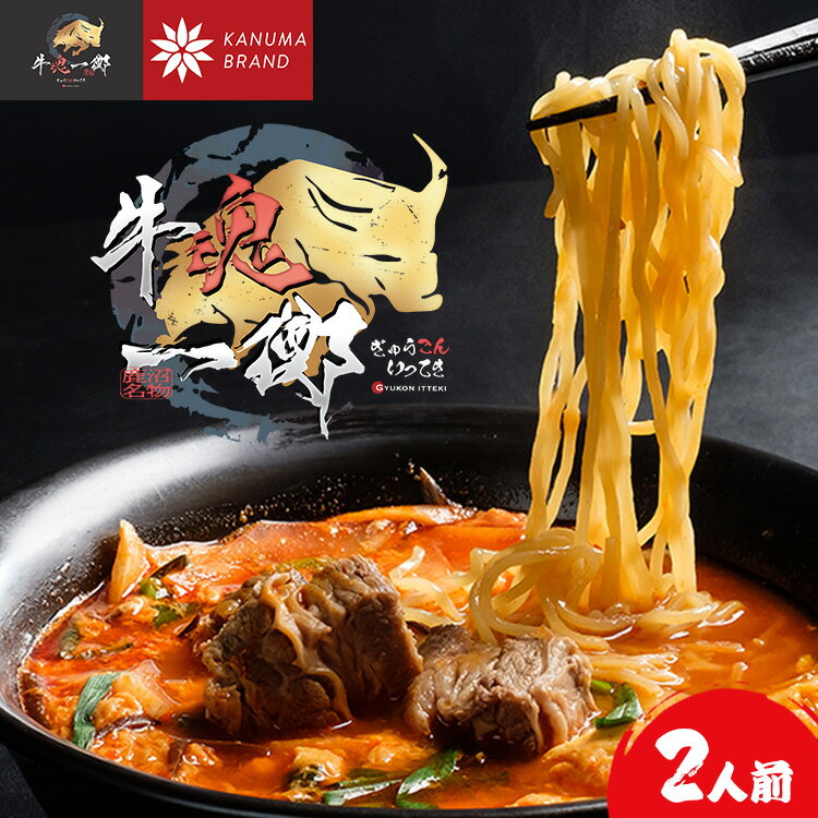 【ふるさと納税】かぬまブランド認定　鹿沼カルビラーメン　カルビが生む極上の「旨味」　牛魂一擲（Gyukon Itteki）カルビラーメン　2人前