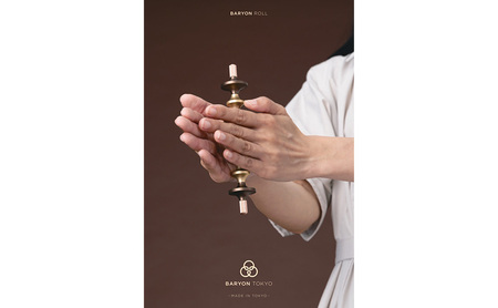 BARYON ROLL（本体） 全4種 極東精機製作所 バリオントウキョウ 精密 マシニング加工 アルマイト処理 高精度 美容ローラー バリオンロール 東京都 大田区 シルバー×ゴールド