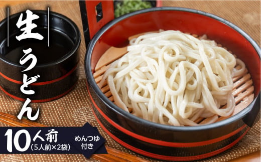 【訳あり】簡易包装　生うどん 5人前×2袋 めんつゆ付き 10食セット【丸中製麺所】ラーメン 高山ラーメン 自家製麺 飛騨 下呂市 うどん 生うどん