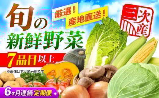 【全6回定期便】野菜 厳選！農夫のお野菜セット 旬の野菜 7品目以上 詰め合わせ 野菜セット 新鮮 食材 セット つめあわせ 旬 野菜 新鮮 食材 厳選 産地直送 広島県産 特産品 産地直送 お取り寄せ 贈り物 ギフト 贈答品 絶品 定期便 広島グルメ 三次グルメ 三次市/布野特産センター [APBA016]