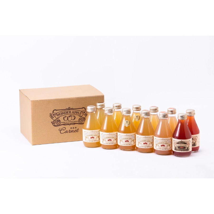 ＜WONDER APPLE＞カルネ りんごジュース180ml×12本（6種×2本）