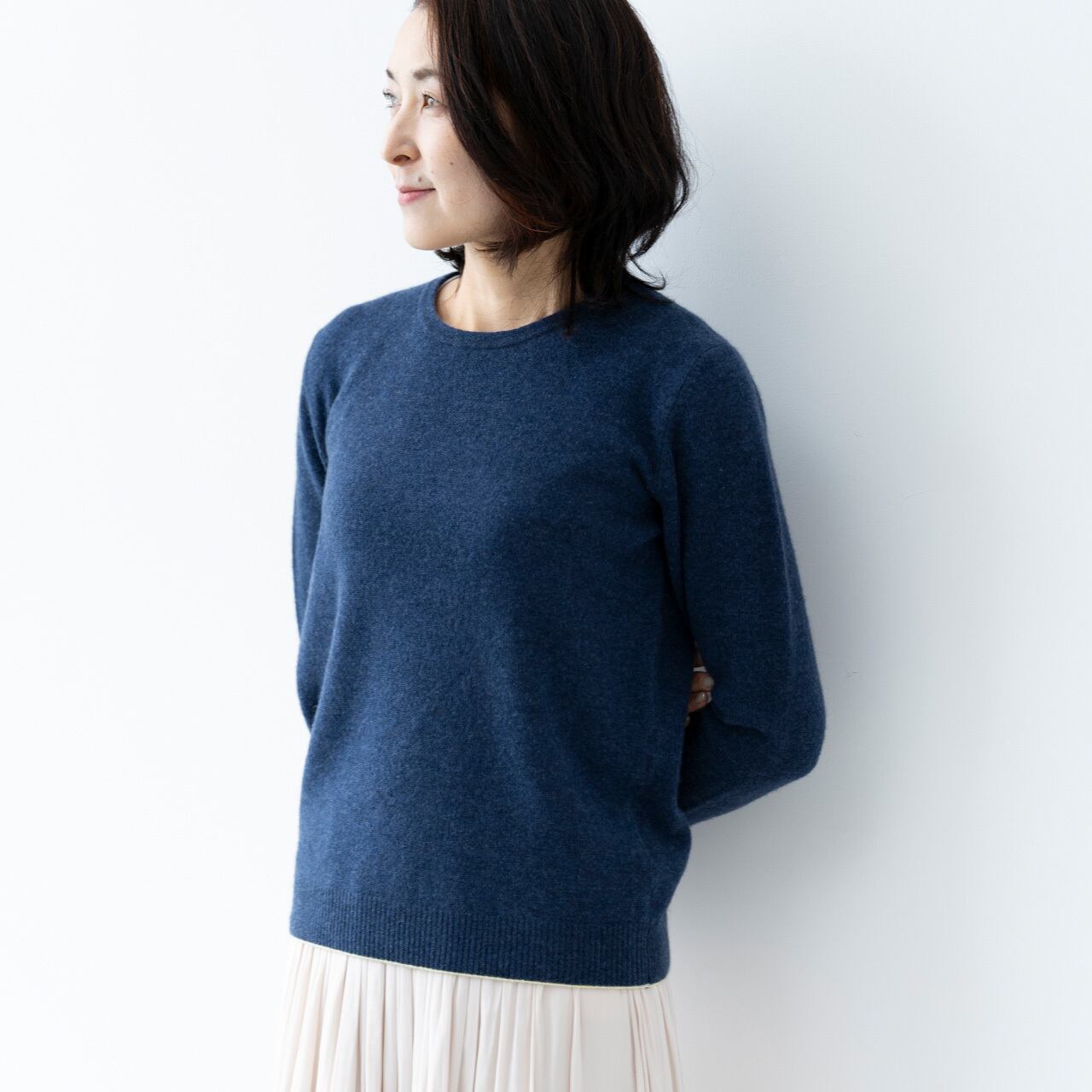 【ふるさと納税】ニット レディースファッション ラウンド ネック 度詰 プルオーバー 女性用 S M L LL カシミヤ100% レディース クルーネック ニット セーター ギフト プレゼント 秋 冬 長袖 最高級 薄手 無地 シンプル ≪白田のカシミヤ≫