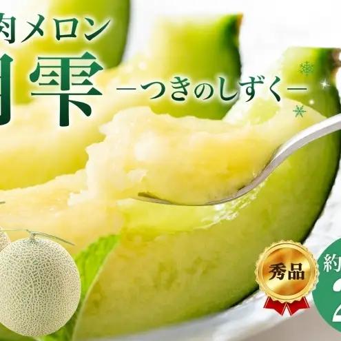 メロン 青肉 月雫 秀品 北海道産 メロン【2玉 計約3.2kg】【先行予約】