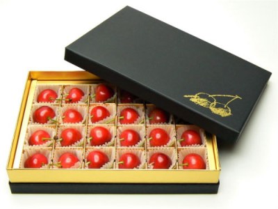 ★5月まるごと母の日★さくらんぼ　佐藤錦　Lサイズ 24粒チョコ箱 (5/15～発送)【令和8年産先行予約】 FS25-549