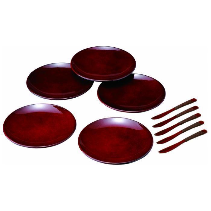 【ふるさと納税】4.2寸 銘々皿 ななこ（5枚入・フォーク付）【YG130】 | クラフト 民芸 人気 おすすめ 送料無料