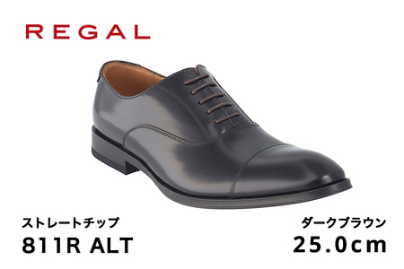 REGAL 811R ALT ストレートチップ ダークブラウン 25.0cm リーガル ビジネスシューズ 革靴 紳士靴