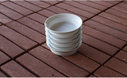 1616/ TY Round Deep Plate 120 White 5枚セット 有田焼 器 皿 ボウル ホワイト 白 A25-412