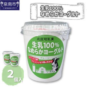 生乳100％なめらかヨーグルト 2個入り【配送不可地域：北海道・沖縄・離島】【113E-001】