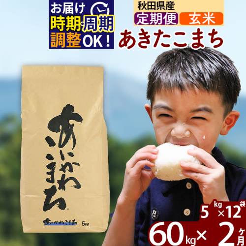 ※令和7年産※《定期便2ヶ月》秋田県産 あきたこまち 60kg【玄米】(5kg小分け袋) 2025年産 お届け周期調整可能 隔月に調整OK お米 藤岡農産 [藤岡農産 秋田 お米 あきたこまち 米どころ 東北 北秋田市 定期便 毎月お届け]