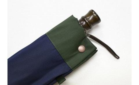 【数量限定】橘　折りたたみ傘　60cm　10本骨(ネイビー×グリーン)