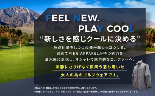 ピンゴルフ ハイゲージ天竺2WAYスタンドフルジップブルゾン 半袖 長袖 グレー Lサイズ