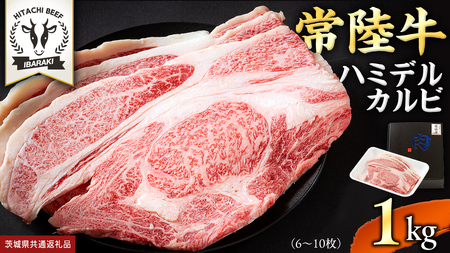【 常陸牛 】A5 等級 ハミデルカルビ 1kg (6～10枚) (茨城県共通返礼品)