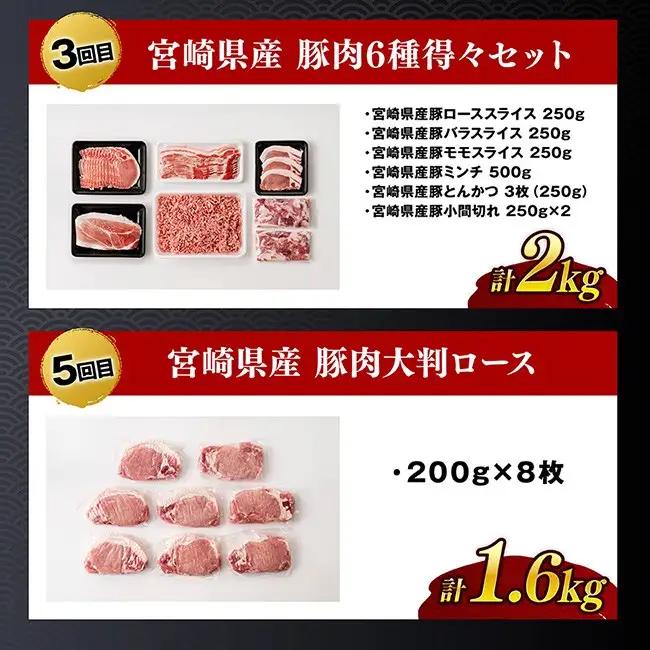 【全5回定期便】厳選！宮崎県産豚肉鶏肉定期便 【 豚肉 豚 肉 鶏肉 鶏 肉 国産 宮崎県産 小分け 】
