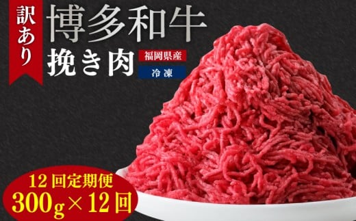 【定期便】訳あり 博多和牛100％ミンチ 300g  訳あり 牛肉 牛 肉 ミンチ 定期便 12回 ひき肉 挽き肉 挽肉 博多和牛 和牛 wagyu beef 福岡県ふるさと納税 川崎町ふるさと納税 ふるさと納税肉 ふるさと納税牛肉 福岡県博多和牛 ハンバーグ 麻婆豆腐 ハンバーグふるさと納税 川崎町 ふるさと納税訳あり 川崎町ミンチ 博多和牛ミンチ おすすめミンチ ミンチ人気