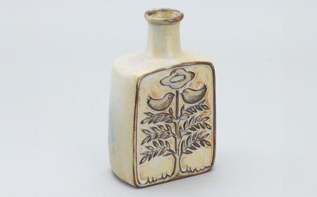 【瀬戸焼】花器　三角と鳥リバースブル（K30） / 瀬戸焼 ギフト 一輪挿し 花瓶 花器 インテリア[BBAJ028]