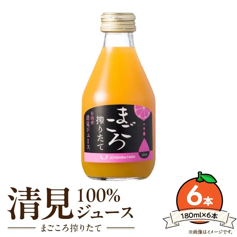 【まごころ搾りたて】清見 100%ジュース 180ml × 6本_ZE6433