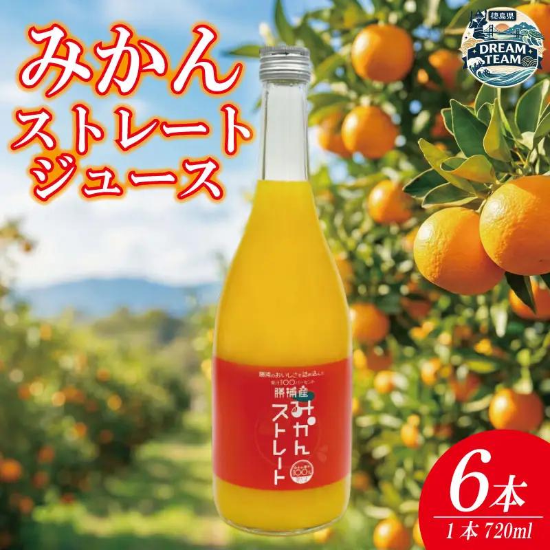 みかん ストレート ジュース 720ml 6本 みかんジュース 徳島 勝浦 ドリームチーム