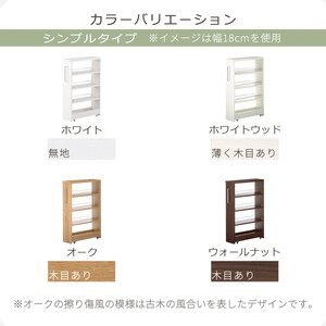 【完成品でお届け】すき間ワゴンラック ロータイプ〔幅18cm・シンプルタイプ〕（オーク）隙間収納 キッチンラック スリム スリムラック キッチン キッチンワゴン 収納 すき間収納 ランドリー ラック 