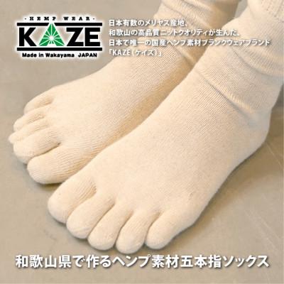 ふるさと納税 和歌山市 和歌山 国内製造 天然繊維 ヘンプ素材 靴下 生成り 25-27cm