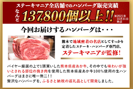 ステーキマニア監修 熊本県産 あか牛 100% 生ハンバーグ 140g×13個入り 合計1820g 《60日以内に出荷予定(土日祝除く)》熊本県産あか牛 バイキングベーカリー 冷凍 ハンバーグ