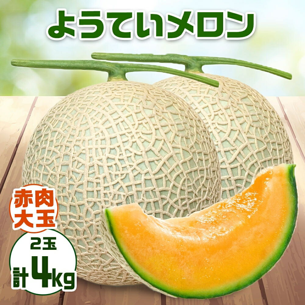 【ふるさと納税】北海道 赤肉メロン 大玉 約2kg 2玉 メロン 赤肉 果物 フルーツ 甘い 完熟 スイーツ デザート 産直 国産 贈答品 お祝いギフト羊蹄山 JAようてい　お届け：2026年8月下旬～9月中旬頃まで