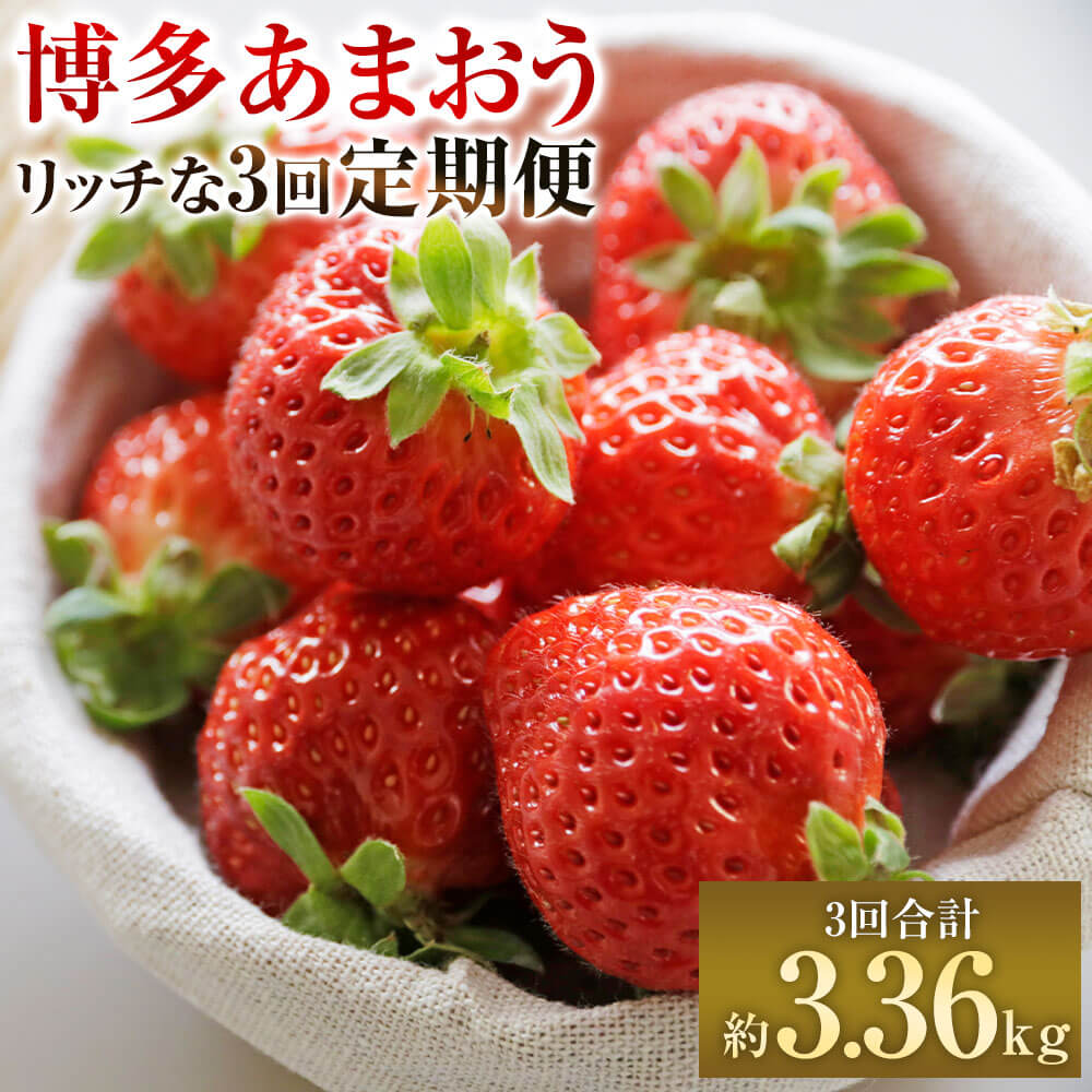 【ふるさと納税】【予約】博多あまおうリッチな 3回 定期便 3回合計約3.36kg 【2025年12月上旬～2026年2月下旬発送予定】 あまおう DX デラックス 福岡県産 いちご イチゴ 苺 フルーツ 果物 くだもの お取り寄せ 九州産 国産 冷蔵 送料無料