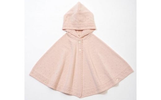 【さくらねずみ（洛陽染）】 麻の葉柄 マント co-w90-81 ベビー ベビー服 赤ちゃん 羽織り フード オーガニックコットン 綿 出産祝い ギフト 新生児～2歳