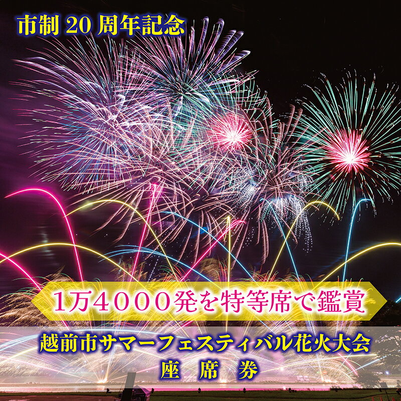 【ふるさと納税】第20回越前市サマーフェスティバル花火大会 座席券（イス席） 1枚/ 送料無料 花火大会 打上発数14000発 河川 音楽花火 ミュージック花火 スターマイン 福井県 越前市 指定席 (18209)