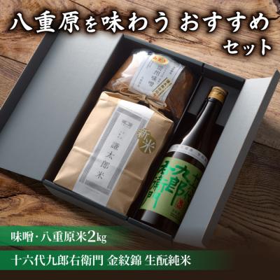ふるさと納税 東御市 【ギフト限定】八重原を味わう、おすすめセット 十六代九郎右衛門金紋錦生もと純米・味噌・八重原米2kg