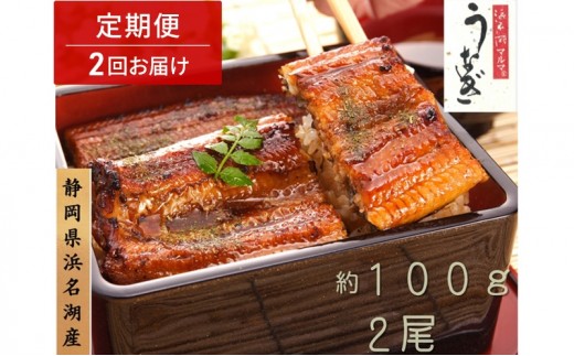 
                  浜名湖マルマ 【定期便・全2回】うなぎ蒲焼(約100g x 2尾) 浜名湖産うなぎ 長蒲焼 国産 ギフト 贈答 土用の丑の日 蒲焼 鰻 うなぎ 真空 個包装 冷凍 浜名湖 グルメ 静岡 浜松市 【配送不可：離島】
                