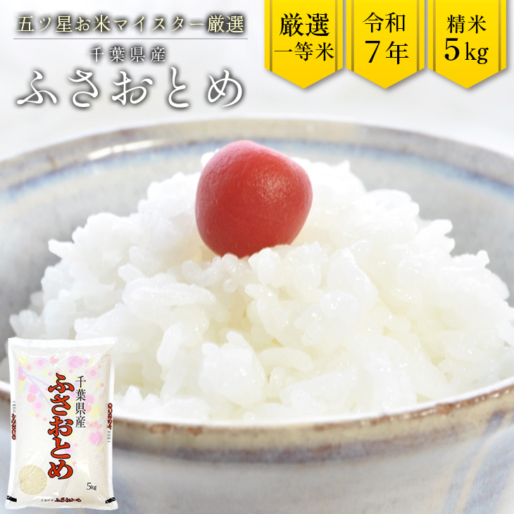 G-63r7 令和7年 千葉県産「ふさおとめ」5kg（精米）　竹ノ内米店