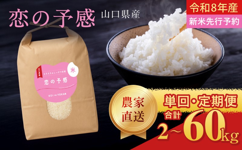 
                  【令和8年産 先行予約】【お米の定期便】人気 数量限定 定期便 精米 選べる 容量 回数 2kg ~ 60kg ごはん ご飯 ( 恋の予感 米 こめ お米 白米 2kg 5kg 10kg 15kg 20kg 30kg 45kg 60kg 大容量 お取り寄せ 食品 おすすめ プレゼント ギフト 贈答 家庭用 便利 お手軽 備蓄 お弁当 おにぎり 山口県産 美味しい米 ふるさと納税 ) 山口 下関
                