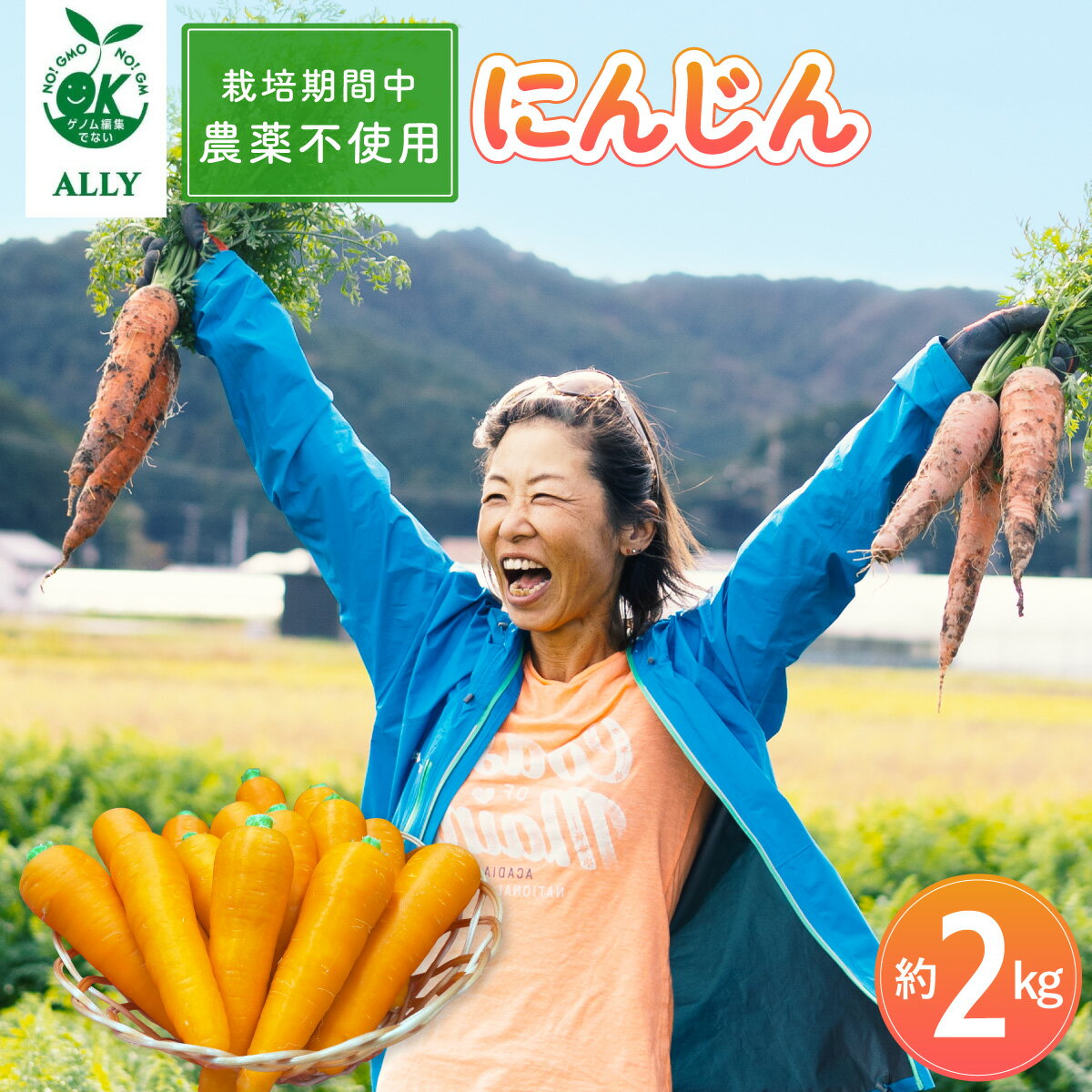 【ふるさと納税】 人参 約2kg 栽培期間中 農薬不使用 にんじん ニンジン 野菜 カロテン 食物繊維 栽培期間中農薬不使用