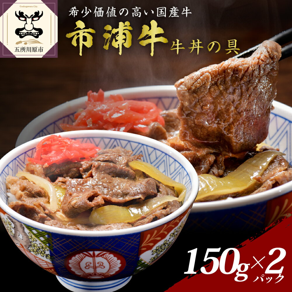 【ふるさと納税】市浦牛 国産 黒毛和牛 牛丼の具 150g × 2パック （ 合計 300g ） 【 黒毛和牛 和牛 牛肉 国産 牛丼 冷凍 】 青森 五所川原市 五所川原