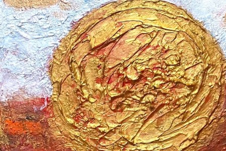 富士山溶岩パワーアート「白雲赤富士」 絵画 アート