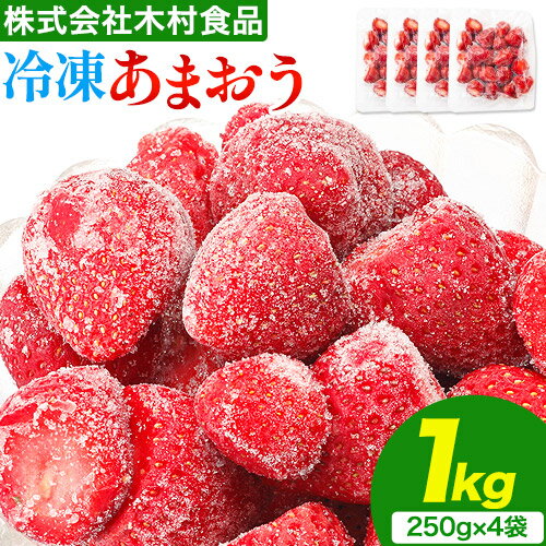 【ふるさと納税】福岡県産 冷凍あまおう 小分けパック 1kg(250g×4袋) 株式会社木村食品《90日以内に出荷予定(土日祝除く)》福岡県 鞍手町 冷凍あまおう いちご 冷凍フルーツ 果物 送料無料