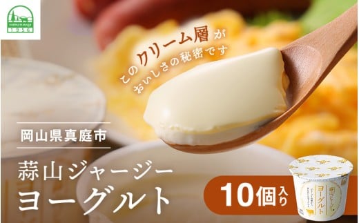 【定期便12カ月】 全12回  蒜山ジャージーヨーグルト10個入×12回 定番人気NO.1 冷蔵 「ご当地ヨーグルトグランプリ」金賞 デザート プレゼント 蒜山酪農 真庭 岡山 ジャージー 牛 牛乳 