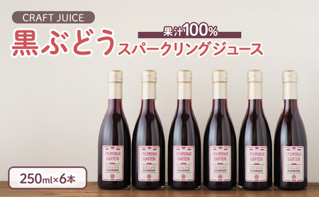 ジュース スパークリング 黒ぶどう100% 250ml 6本 ジュース