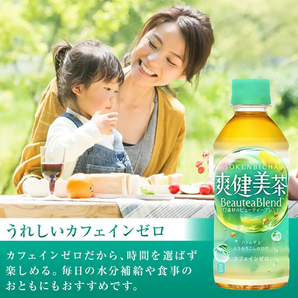爽健美茶 300mlPET×24本　【11100-0540】カフェインゼロ 香ばしい おいしい ブレンド茶 お茶 ハトムギ 玄米 大麦 ドクダミ植物素材 飲料 飲みきり 水分補給 備蓄 防災 人気 お