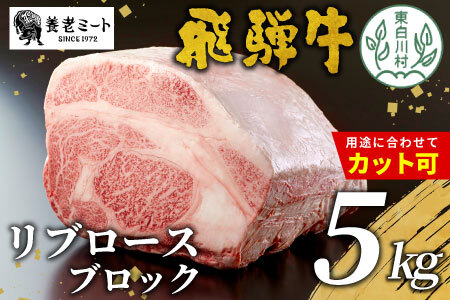 お好きなカット可能!  飛騨牛 リブロースブロック 5kg 養老ミート