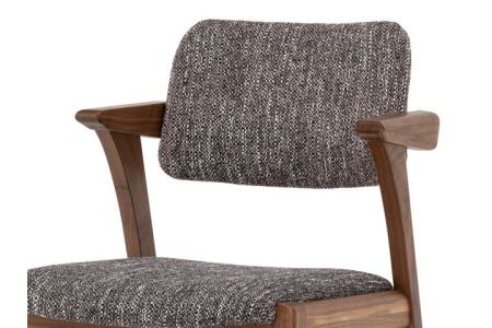 D129-02 B.H.ダイニングチェア（ショートアーム）【ウォルナット材】JBH-DC22A PNW/EベガスCOA