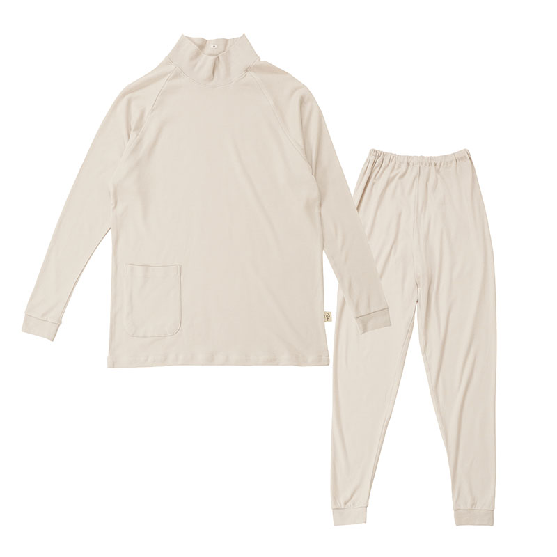 moun　プルオーバー　レディースパジャマ　綿モダール　日本製　Mサイズ（ベージュ）